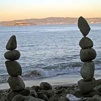 Stone zen balance column