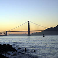 Most Golden Gate, zachód sło
