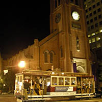Cable Car infont of Old Saint 