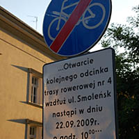 koniec ścieżki rowerowej na ul.Smoleńsk